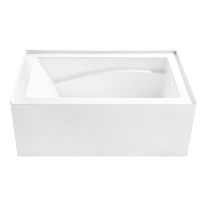 Aqua Eden VTAM5432R22D 54-Inch Anti-Skid Acrylic 3-Wall Alcove Tub with Right Hand Drain, Glossy White