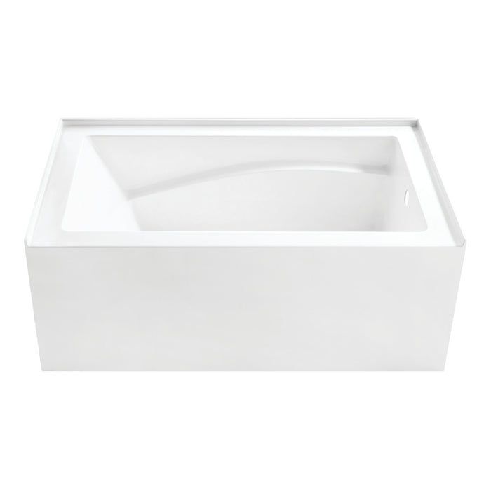 Aqua Eden VTAM5432R22D 54-Inch Acrylic Rectangular 3-Wall Alcove Tub, Right Hand Drain and Anti-Skid Surface, Glossy White