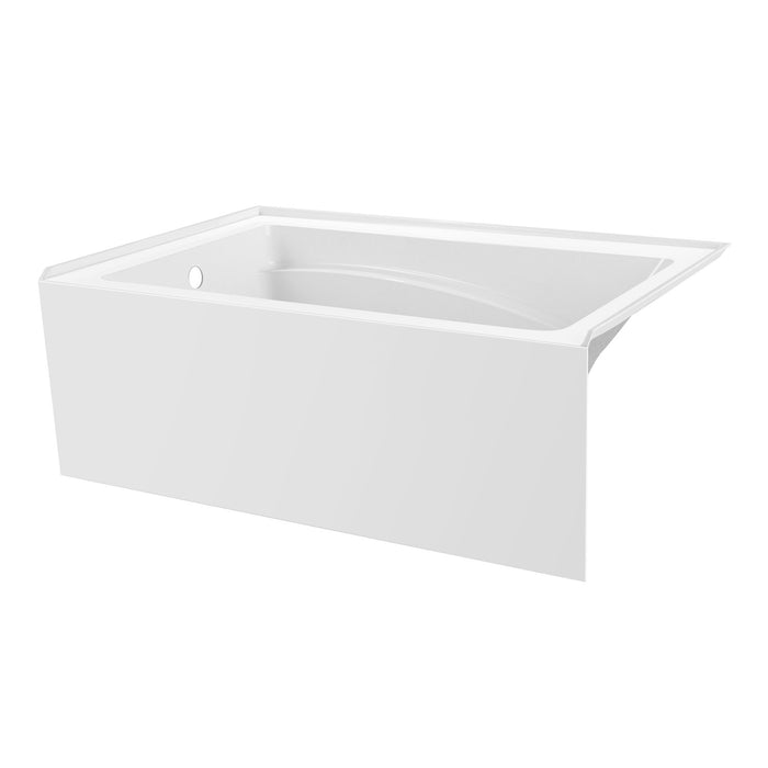 Aqua Eden VTAM5436L22T 54-Inch Acrylic Rectangular 3-Wall Alcove Tub, Left Hand Drain, Glossy White