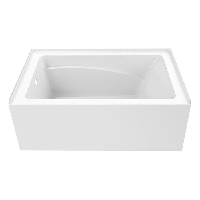 Aqua Eden VTAM5436L22T 54-Inch Acrylic Rectangular 3-Wall Alcove Tub, Left Hand Drain, Glossy White