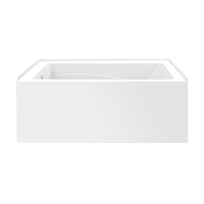 Aqua Eden VTAM5436L22T 54-Inch Acrylic 3-Wall Alcove Tub with Left Hand Drain, Glossy White