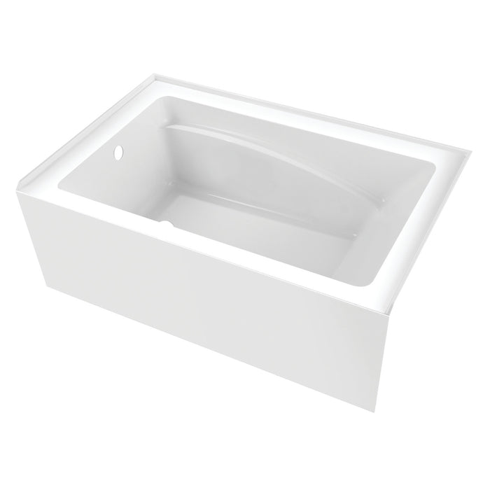 Aqua Eden VTAM5436L22T 54-Inch Acrylic Rectangular 3-Wall Alcove Tub, Left Hand Drain, Glossy White