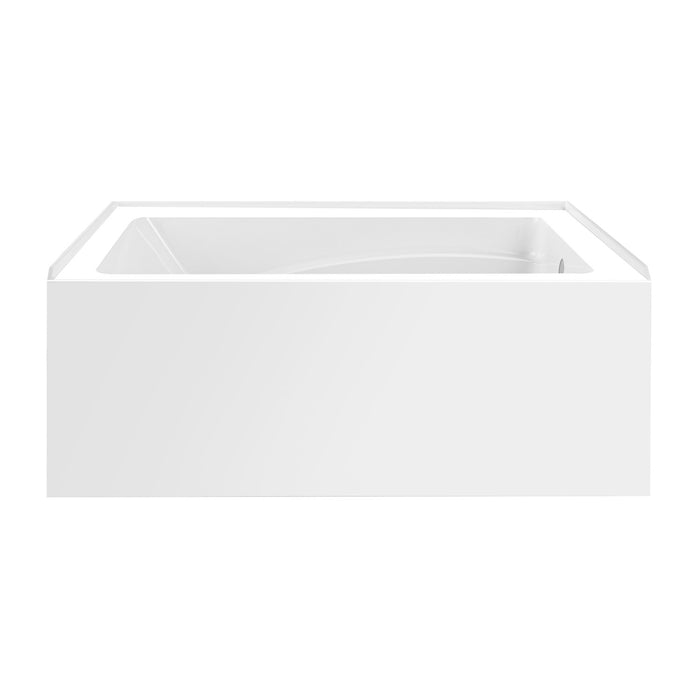 Aqua Eden VTAM5436R22T 54-Inch Acrylic 3-Wall Alcove Tub with Right Hand Drain, Glossy White