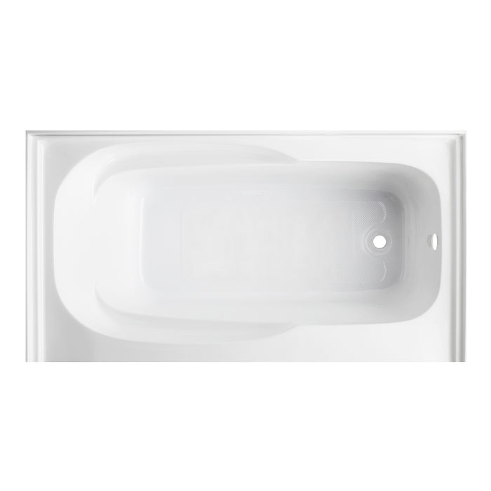 Kingston Tulare VTAM6031R21A - Aqua Eden 60-Inch Acrylic Rectangular 3-Wall Alcove Tub with Armrests and Anti-Skid Surface, Right Hand Drain, Glossy White