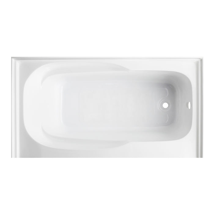 Aqua Eden VTAM6031R21A 60-Inch Anti-Skid Acrylic 3-Wall Alcove Tub with Arm Rest and Right Hand Drain, White