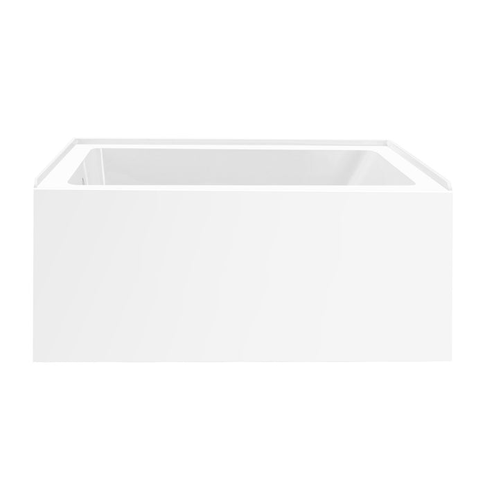Kingston Tulare VTAP4836L22 - Aqua Eden 48-Inch Acrylic Rectangular 3-Wall Alcove Tub, Left Hand Drain, Glossy White