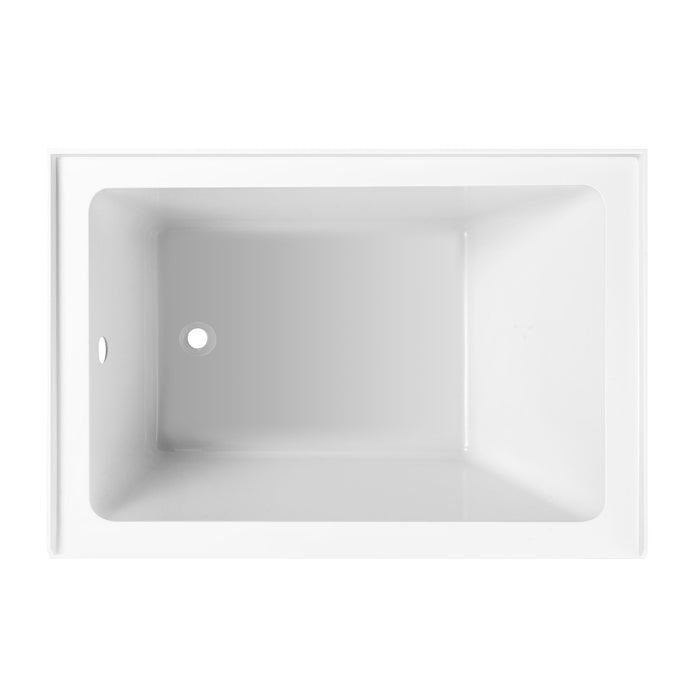 Kingston Tulare VTAP4836L22 - Aqua Eden 48-Inch Acrylic Rectangular 3-Wall Alcove Tub, Left Hand Drain, Glossy White