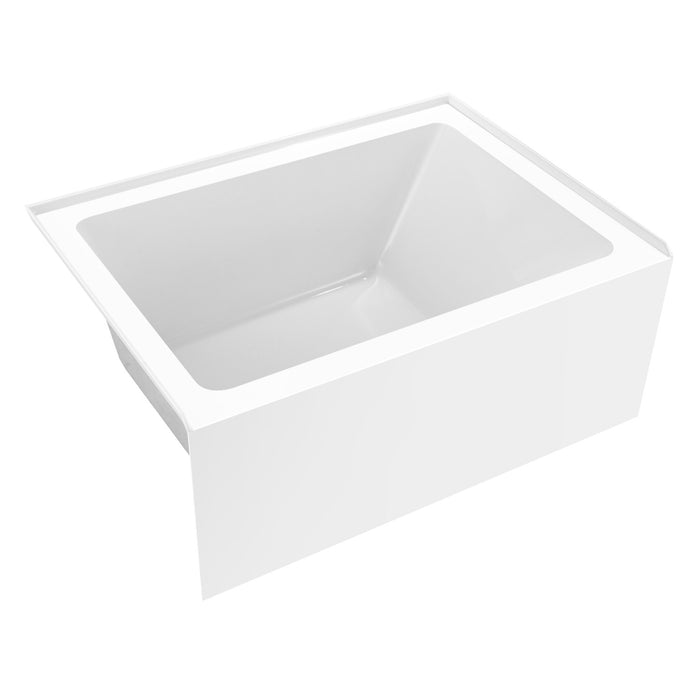 Kingston Tulare VTAP4836L22 - Aqua Eden 48-Inch Acrylic Rectangular 3-Wall Alcove Tub, Left Hand Drain, Glossy White