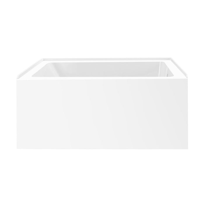 Aqua Eden VTAP4836R22 48-Inch Acrylic Rectangular 3-Wall Alcove Tub, Right Hand Drain, Glossy White