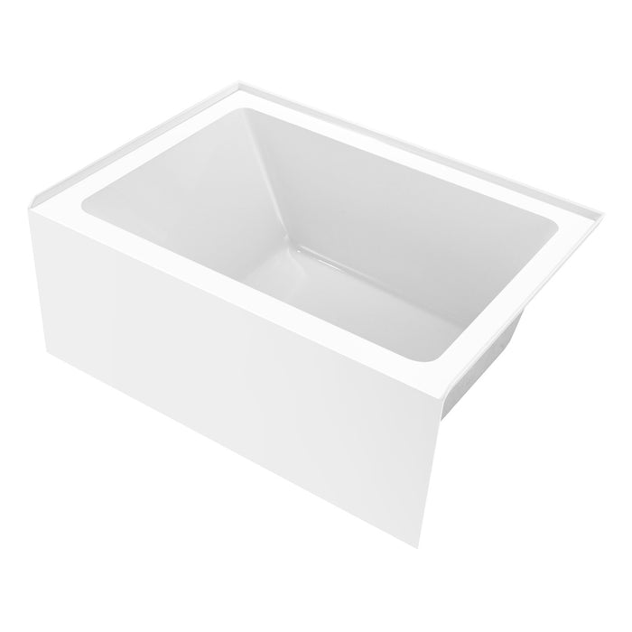 Aqua Eden VTAP4836R22 48-Inch Acrylic Rectangular 3-Wall Alcove Tub, Right Hand Drain, Glossy White