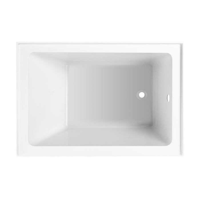 Aqua Eden VTAP4836R22 48-Inch Acrylic Rectangular 3-Wall Alcove Tub, Right Hand Drain, Glossy White