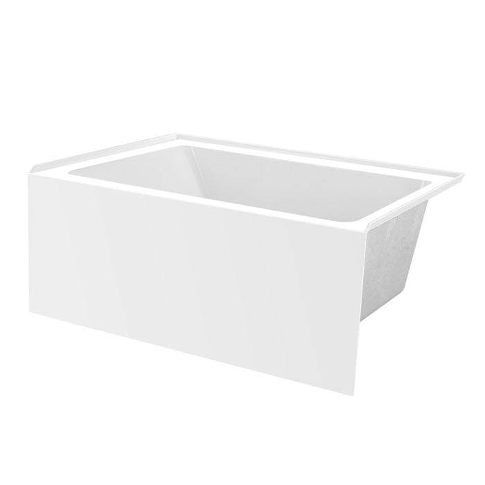 Aqua Eden VTAP4836R22 48-Inch Acrylic 3-Wall Alcove Tub with Right Hand Drain, Glossy White