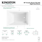 Kingston Brass Aqua Eden VTAP4836R22 48-Inch Acrylic Rectangular 3