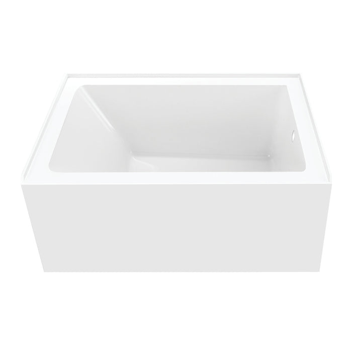Aqua Eden VTAP4836R22 48-Inch Acrylic 3-Wall Alcove Tub with Right Hand Drain, Glossy White