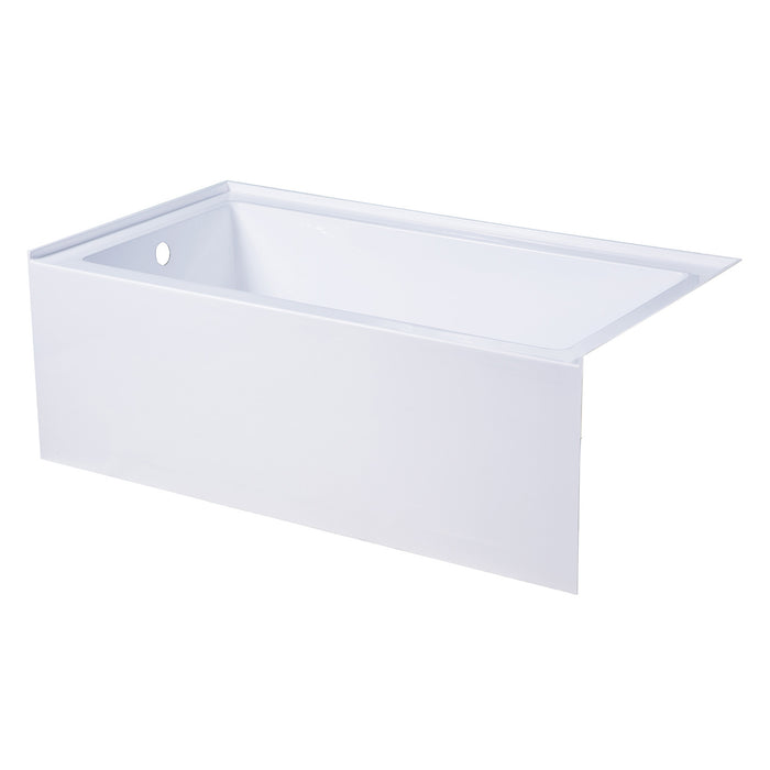 Aqua Eden VTAP543022L 54-Inch Acrylic Rectangular 3-Wall Alcove Tub, Left Hand Drain, Glossy White