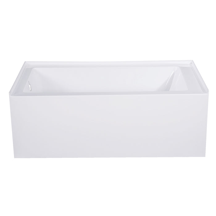 Aqua Eden VTAP543022L 54-Inch Acrylic Rectangular 3-Wall Alcove Tub, Left Hand Drain, Glossy White