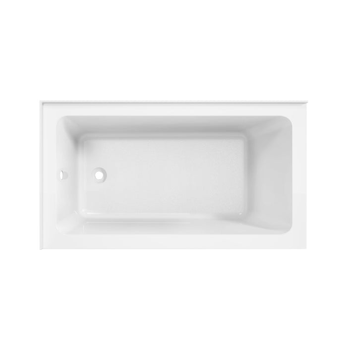 Aqua Eden VTAP5430L22TS 54-Inch Acrylic 2-Wall Corner Alcove Tub with Left Hand Drain Hole, White
