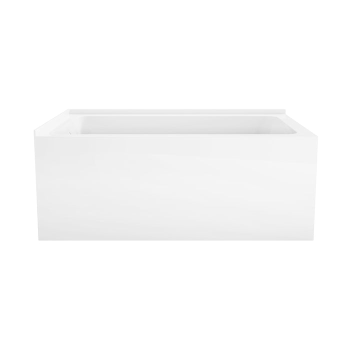 Aqua Eden VTAP5430L22TS 54-Inch Acrylic 2-Wall Corner Alcove Tub with Left Hand Drain Hole, White