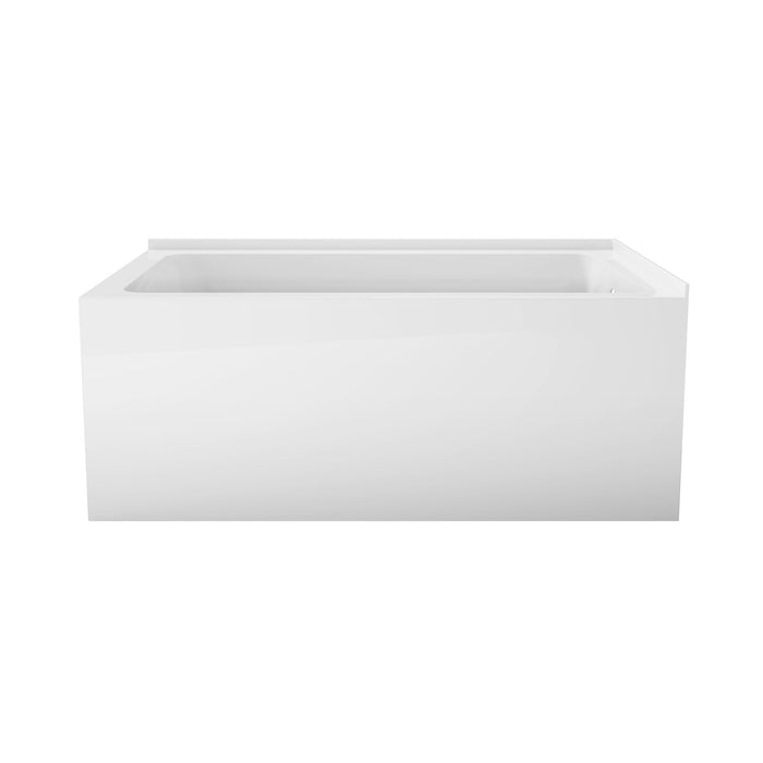 Aqua Eden VTAP5430R22TS 54-Inch Acrylic 2-Wall Corner Alcove Tub with Right Hand Drain Hole, White