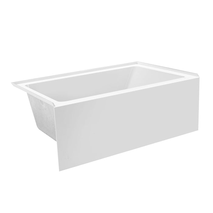 Aqua Eden VTAP5436L22 54-Inch Acrylic Rectangular 3-Wall Alcove Tub, Left Hand Drain, Glossy White