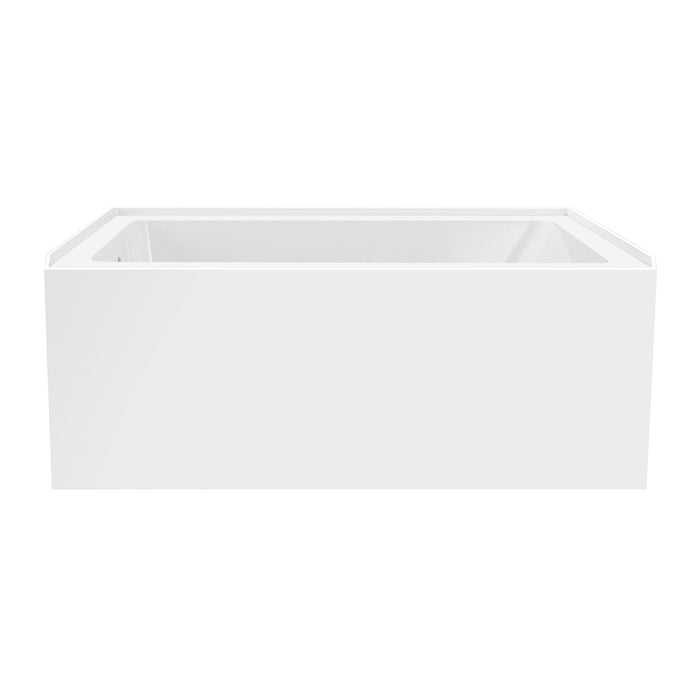 Aqua Eden VTAP5436L22 54-Inch Acrylic 3-Wall Alcove Tub with Left Hand Drain, Glossy White