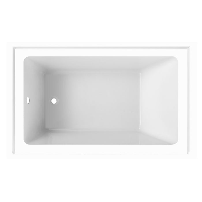 Aqua Eden VTAP5436L22 54-Inch Acrylic 3-Wall Alcove Tub with Left Hand Drain, Glossy White