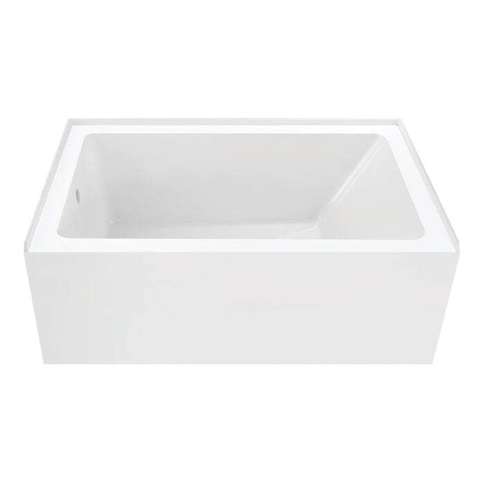 Aqua Eden VTAP5436L22 54-Inch Acrylic Rectangular 3-Wall Alcove Tub, Left Hand Drain, Glossy White