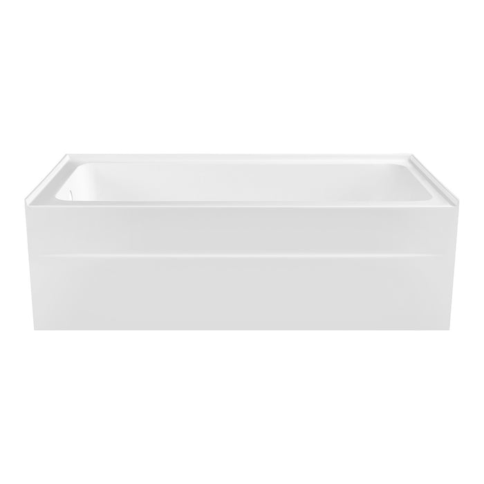Kingston Aqua Eden VTAP602920L 60-Inch Anti-Skid Acrylic Rectangular Three-Wall Alcove Tub with Left Drain, Glossy White