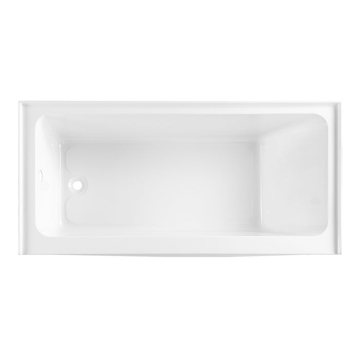 Kingston Aqua Eden VTAP602920L 60-Inch Anti-Skid Acrylic Rectangular Three-Wall Alcove Tub with Left Drain, Glossy White