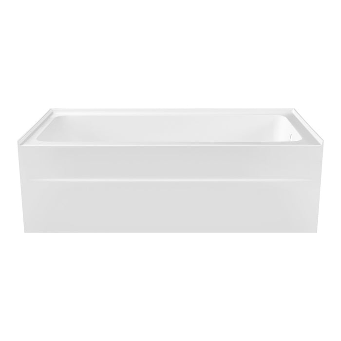 Kingston Aqua Eden VTAP602920R 60-Inch Anti-Skid Acrylic Rectangular Three-Wall Alcove Tub with Right Drain, Glossy White