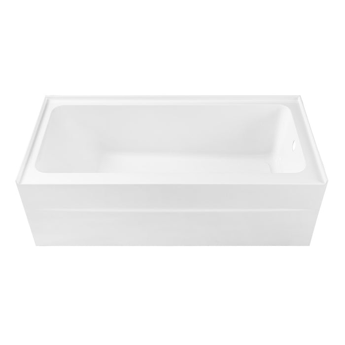 Kingston Aqua Eden VTAP602920R 60-Inch Anti-Skid Acrylic Rectangular Three-Wall Alcove Tub with Right Drain, Glossy White