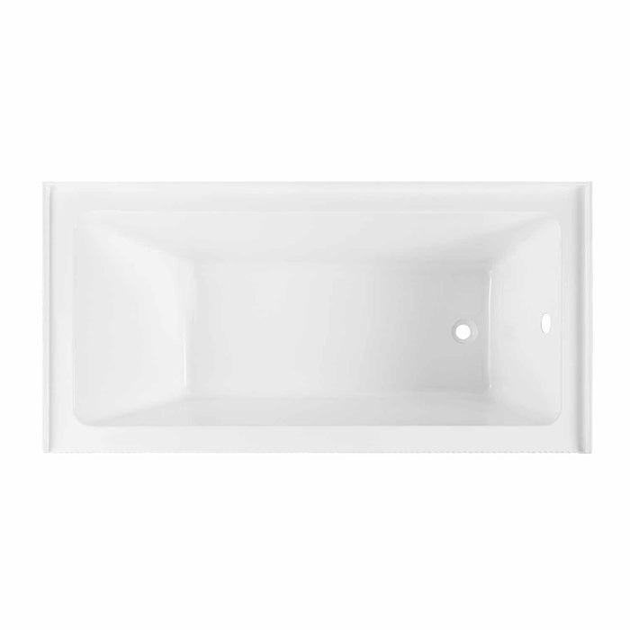 Kingston Aqua Eden VTAP603021R 60-Inch Anti-Skid Acrylic Rectangular Three-Wall Alcove Tub with Right Drain, Glossy White