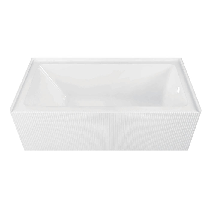 Kingston Aqua Eden VTAP603021R 60-Inch Anti-Skid Acrylic Rectangular Three-Wall Alcove Tub with Right Drain, Glossy White