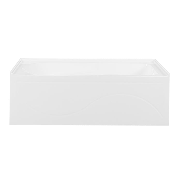 Kingston Tulare VTAP603022R - Aqua Eden 60-Inch Acrylic Rectangular 3-Wall Alcove Tub with Anti Skid and Right Hand Drain Hole, Glossy White