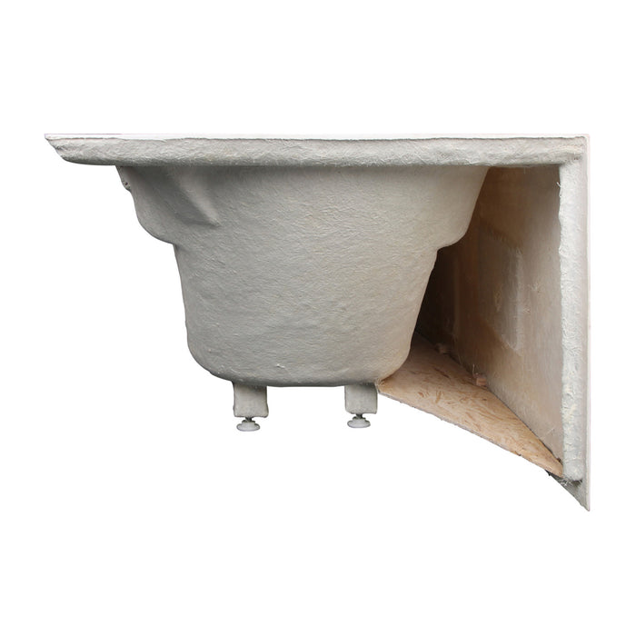 Aqua Eden VTAP603022R 60-Inch Acrylic Rectangular 3-Wall Alcove Tub with Anti Skid and Right Hand Drain Hole, Glossy White