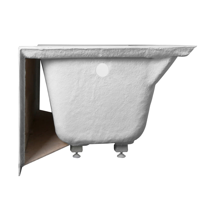 Aqua Eden VTAP603022R 60-Inch Acrylic Rectangular 3-Wall Alcove Tub with Anti Skid and Right Hand Drain Hole, Glossy White