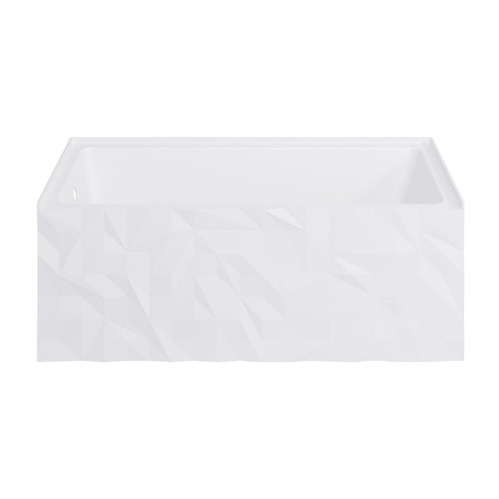Kingston Moraine VTAP6030L22D 60-Inch Acrylic Rectangular Three-Wall Alcove Tub with Left Drain, Glossy White