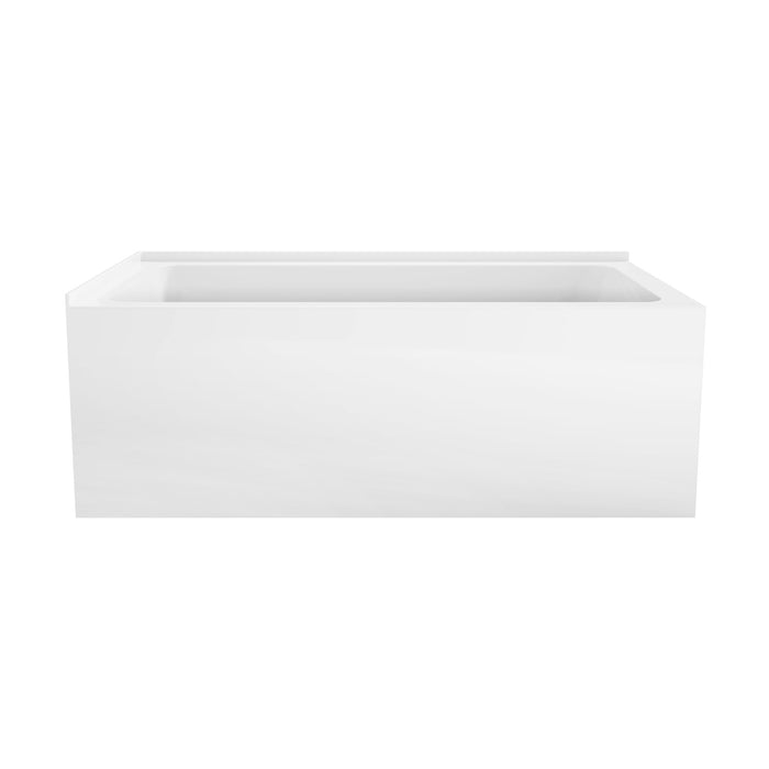 Aqua Eden VTAP6030L22TS 60-Inch Acrylic 2-Wall Corner Alcove Tub with Left Hand Drain Hole, White