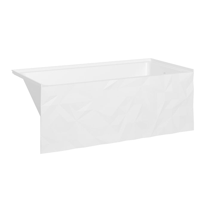 Kingston Moraine VTAP6030R22D 60-Inch Acrylic Rectangular Three-Wall Alcove Tub with Right Drain, Glossy White