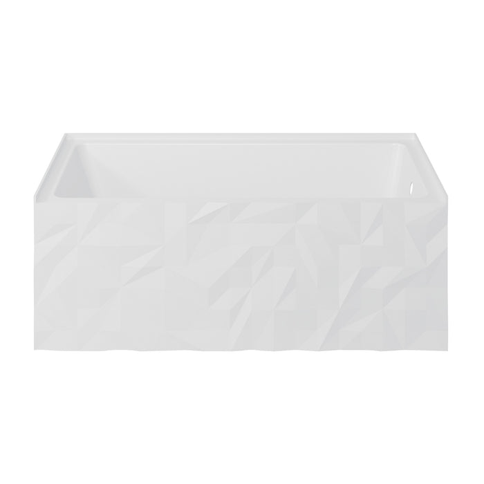 Kingston Moraine VTAP6030R22D 60-Inch Acrylic Rectangular Three-Wall Alcove Tub with Right Drain, Glossy White