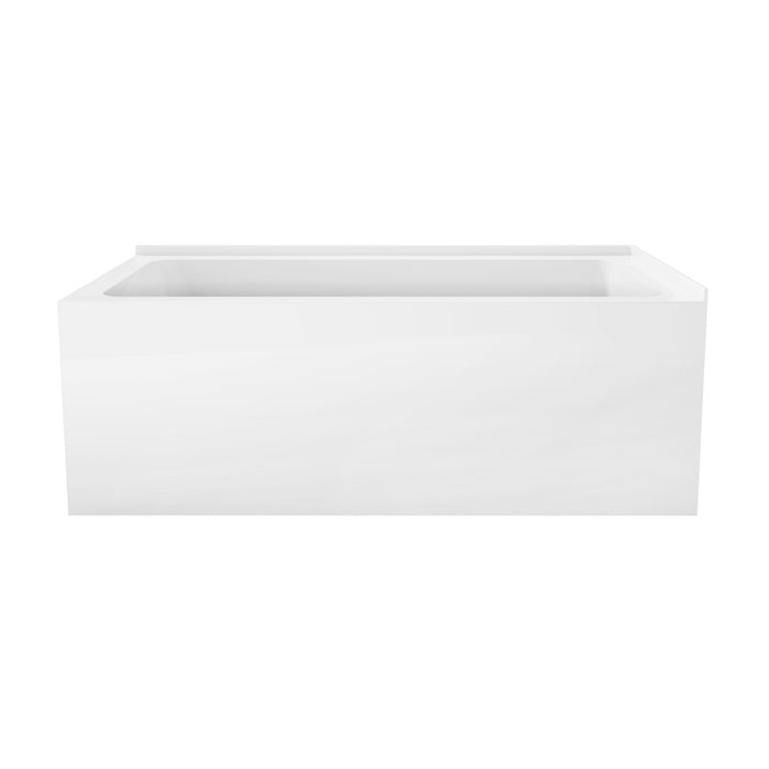 Aqua Eden VTAP6030R22TS 60-Inch Acrylic Rectangular 2-Wall Corner Alcove Tub, Right Hand Drain, Glossy White