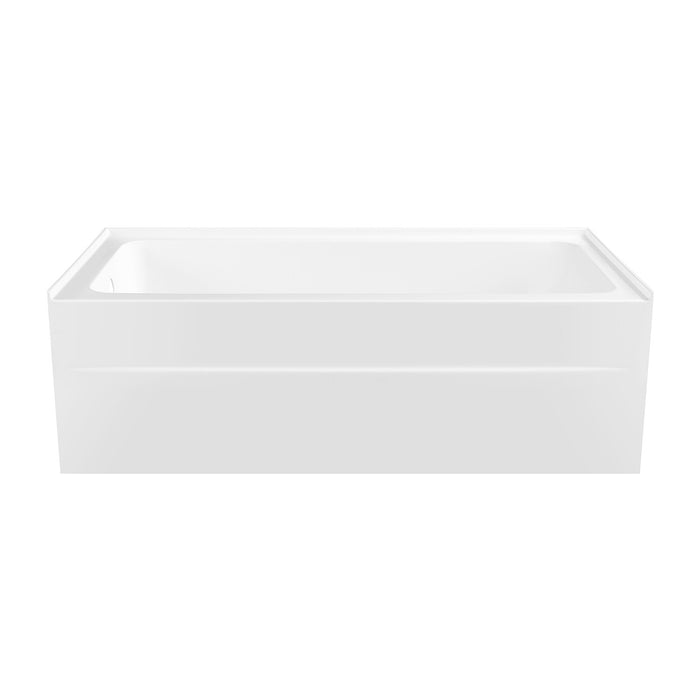 Kingston Aqua Eden VTAP603218L 60-Inch Anti-Skid Acrylic Rectangular Three-Wall Alcove Tub with Left Drain, Glossy White
