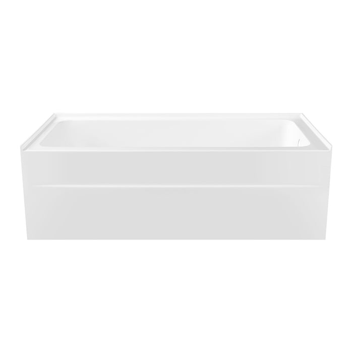 Kingston Aqua Eden VTAP603218R 60-Inch Anti-Skid Acrylic Rectangular Three-Wall Alcove Tub with Right Drain, Glossy White