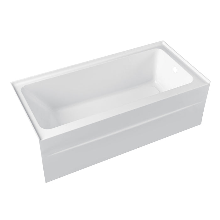 Kingston Aqua Eden VTAP603218R 60-Inch Anti-Skid Acrylic Rectangular Three-Wall Alcove Tub with Right Drain, Glossy White
