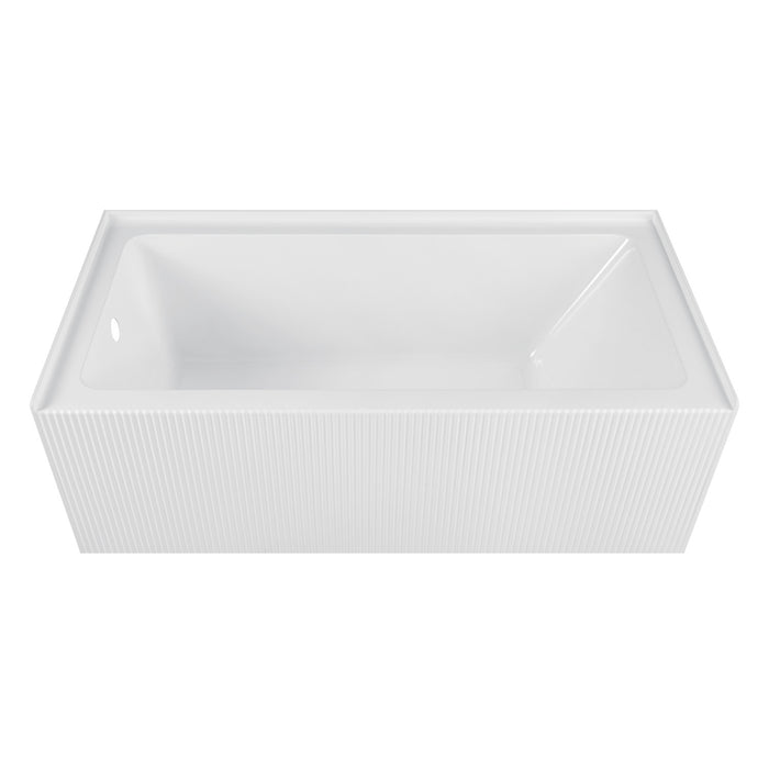 Kingston Aqua Eden VTAP603221L 60-Inch Anti-Skid Acrylic Rectangular Three-Wall Alcove Tub with Left Drain, Glossy White