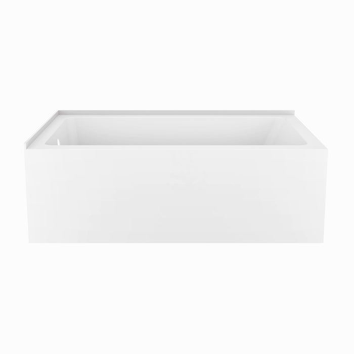 Kingston Tulare VTAP6032L21TS - Aqua Eden 60-Inch Acrylic Rectangular 2-Wall Corner Alcove Tub, Left Hand Drain, Glossy White