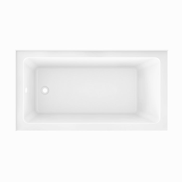 Kingston Tulare VTAP6032L21TS - Aqua Eden 60-Inch Acrylic Rectangular 2-Wall Corner Alcove Tub, Left Hand Drain, Glossy White