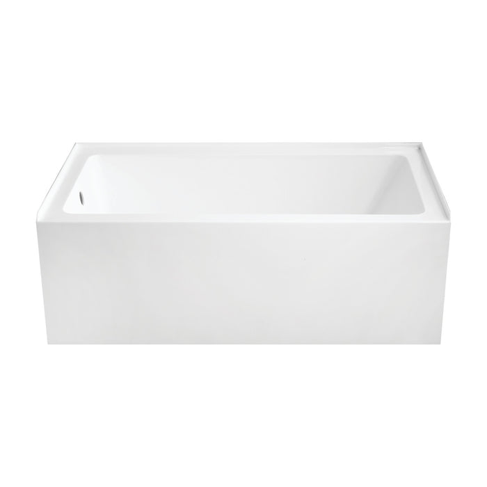 Aqua Eden VTAP6032L22 60-Inch Acrylic 3-Wall Alcove Tub with Left Hand Drain Hole, Glossy White