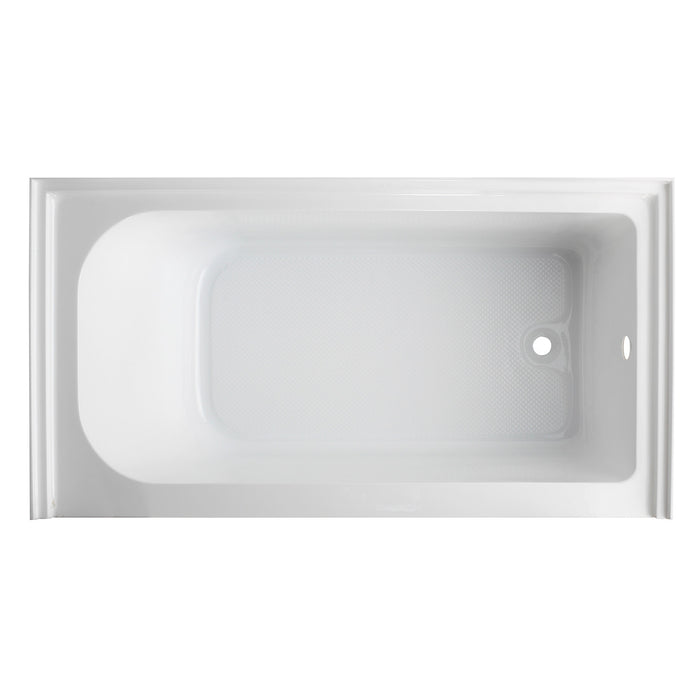 Aqua Eden VTAP6032R21A 60-Inch Acrylic Rectangular 3-Wall Alcove Tub with Anti-Skid Surface, Right Hand Drain, Glossy White