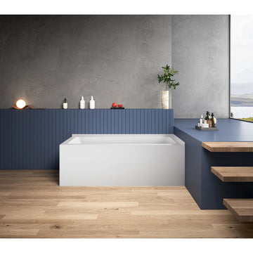 Nit alcove ホワイト　トップス KINGSTON Brass Aqua Eden VTAP6032R21TS 60-Inch Acrylic Rectangular